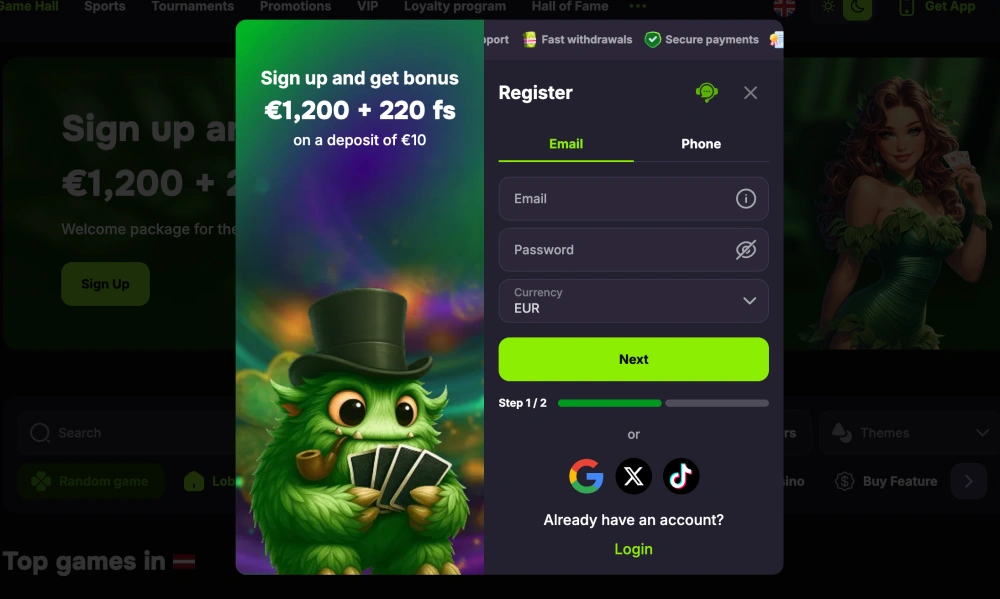 verde kazino reģistrācija